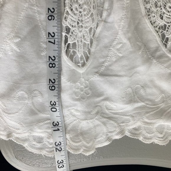 Joseph A Dress Knit Blend Eyelet lace accent Button Back Drop Waist Sz M - Picture 11 of 12